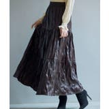 ブラウン | シワ加工合成皮革ロングスカート | SAISON DE PAPILLON 