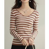 ブラウン系その他 | コンパクトVネックニットプルオーバー | SAISON DE PAPILLON 