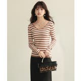 コンパクトVネックニットプルオーバー | SAISON DE PAPILLON  | 詳細画像7 