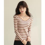 コンパクトVネックニットプルオーバー | SAISON DE PAPILLON  | 詳細画像9 