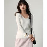 コンパクトVネックニットプルオーバー | SAISON DE PAPILLON  | 詳細画像35 