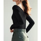 コンパクトVネックニットプルオーバー | SAISON DE PAPILLON  | 詳細画像45 