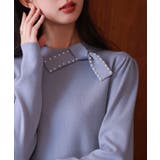 首元パールリボンハイゲージニットプルオーバー | SAISON DE PAPILLON  | 詳細画像31 