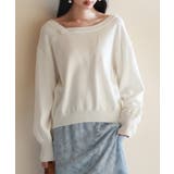 アイボリー | 【2way】アシメトリーネックニットプルオーバー | SAISON DE PAPILLON 