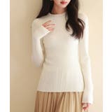 ホワイト | リブ編みプチハイネックニットプルオーバー | SAISON DE PAPILLON