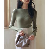 カーキ | リブ編みプチハイネックニットプルオーバー | SAISON DE PAPILLON