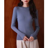 ブルーグレー | リブ編みプチハイネックニットプルオーバー | SAISON DE PAPILLON