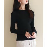 ブラック | リブ編みプチハイネックニットプルオーバー | SAISON DE PAPILLON