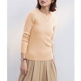 ベージュ | リブ編みクルーネックニットプルオーバー | SAISON DE PAPILLON