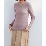 ピンク | リブ編みクルーネックニットプルオーバー | SAISON DE PAPILLON