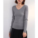 リブ編みＶネックニットプルオーバー | SAISON DE PAPILLON  | 詳細画像16 