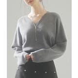 畦編み深みVネックニットプルオーバー | SAISON DE PAPILLON  | 詳細画像28 