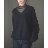 畦編み深みVネックニットプルオーバー | SAISON DE PAPILLON  | 詳細画像4 