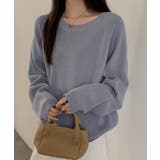 畦編みクルーネックニットプルオーバー | SAISON DE PAPILLON | 詳細画像8