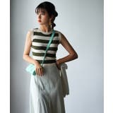 クルーネック配色ボーダーノースリーブニット | SAISON DE PAPILLON | 詳細画像6