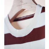 クルーネック配色ボーダーノースリーブニット | SAISON DE PAPILLON | 詳細画像24