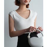 ホワイト | 2wayノースリーブリブ編みサマーニット | SAISON DE PAPILLON 