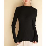 ブラック | ランダムリブリブ編みニットプルオーバー | SAISON DE PAPILLON