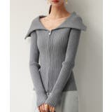 チャコール | 2wayジップニットプルオーバー | SAISON DE PAPILLON 