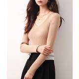 タックスリーブリブニットプルオーバー | SAISON DE PAPILLON | 詳細画像4