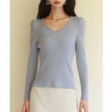 ブルーグレー | タックスリーブリブニットプルオーバー | SAISON DE PAPILLON