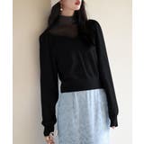 ブラック | レイヤード風ニットプルオーバ | SAISON DE PAPILLON