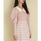 配色カラーマトンスリーブニットプルオーバー | SAISON DE PAPILLON  | 詳細画像8 