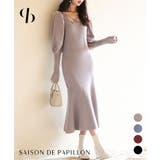 マトンスリーブニットミモレ丈ワンピース | SAISON DE PAPILLON  | 詳細画像1 