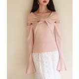 ピンクベージュ | 【2way着用】フレア袖口ニットプルオーバー | SAISON DE PAPILLON