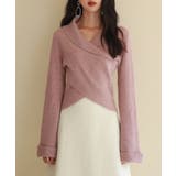 ラベンダー | 折り返し襟リブ編みニットプルオーバー | SAISON DE PAPILLON