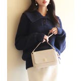 折り返し襟厚手ニットプルオーバー | SAISON DE PAPILLON | 詳細画像29