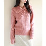 コーラル | 折り返し襟厚手ニットプルオーバー | SAISON DE PAPILLON