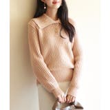 ライトブラウン | 折り返し襟厚手ニットプルオーバー | SAISON DE PAPILLON
