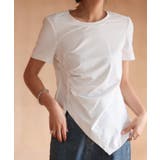 ホワイト | デザインスリットTシャツカットソー | SAISON DE PAPILLON 