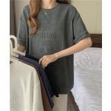 Y2K オーバーサイズシルエットエンボスロゴTシャツ 韓国ファッション | SEU | 詳細画像13