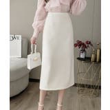 ベージュ | Iラインミモレ丈タイトスカート 韓国ファッション 王道シンプルデザイン | SEU