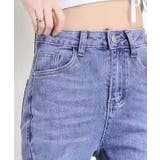 センターロングスリット入りストレッチデニムパンツ ハイウエストデニム | SEU | 詳細画像14