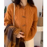 ボタン開閉可能!ケーブル編みニットカーディガン ゆったり ニットカーディガン | SEU | 詳細画像12