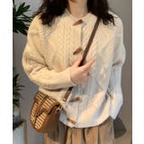 ボタン開閉可能!ケーブル編みニットカーディガン ゆったり ニットカーディガン | SEU | 詳細画像10