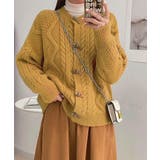 ボタン開閉可能!ケーブル編みニットカーディガン ゆったり ニットカーディガン | SEU | 詳細画像6
