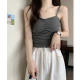 立体カップ付きギャザーブラキャミソール 見せるインナー 美胸効果 | SEU | 詳細画像14