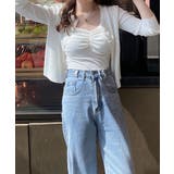 立体カップ付きギャザーブラキャミソール 見せるインナー 美胸効果 | SEU | 詳細画像8