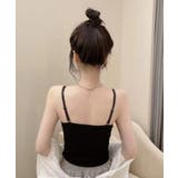 立体カップ付きギャザーブラキャミソール 見せるインナー 美胸効果 | SEU | 詳細画像29