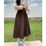 ブラウン | 春まで着れる ラシャミモレ丈フレアスカート 暖かい | SEU