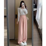 ピンク | ワイドパンツ セミワイドパンツ シワなりにくい | SEU