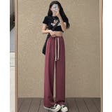 ワイドパンツ セミワイドパンツ シワなりにくい | SEU | 詳細画像39
