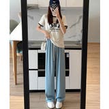 ワイドパンツ セミワイドパンツ シワなりにくい | SEU | 詳細画像32