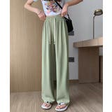 グリーン | ワイドパンツ セミワイドパンツ シワなりにくい | SEU