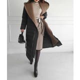 バイカラーパイピングラップニットワンピース 細身 秋冬 | SEU | 詳細画像16 