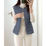 ネイビー | Vネックにもできるダウンベスト インナーベスト ダウンアウター | SEU